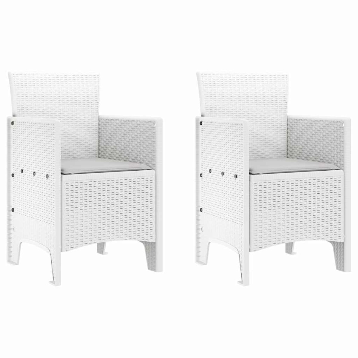 vidaXL Zestaw do jadalni w ogrodzie 3 pcs Biały Rattan Polt