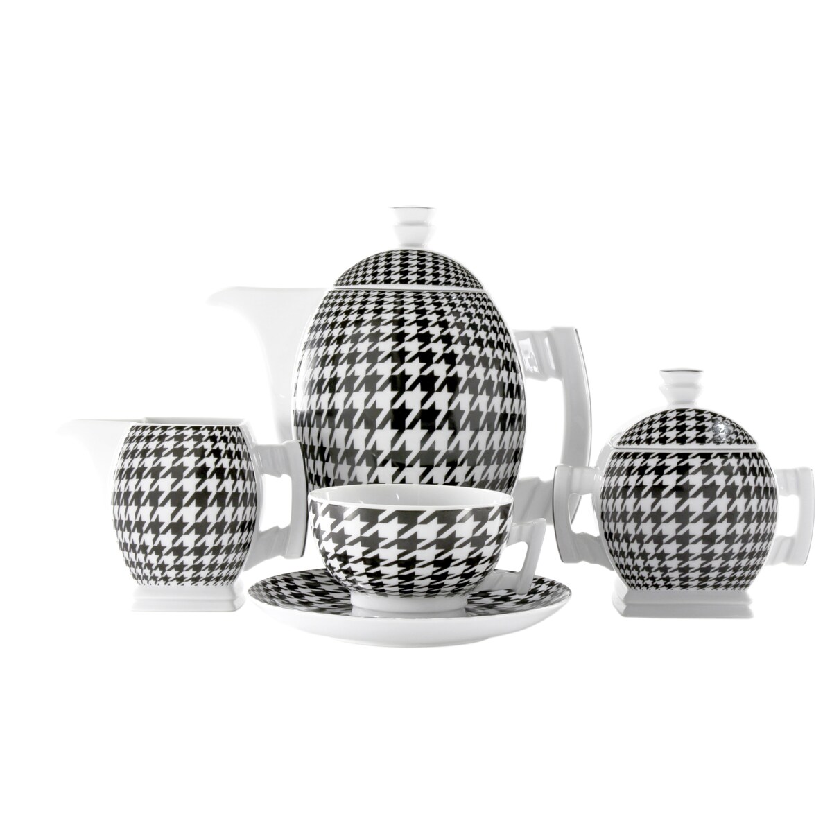 Garnitur do kawy dla 6 osób 15 el. Płaski Pepita G806