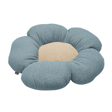 Poduszka kwiatek Mia II XXL, niebieski, 100 cm, Boucle