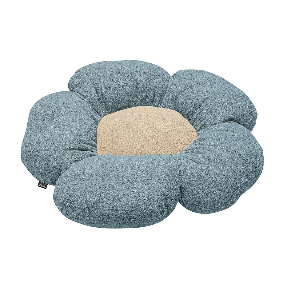 Poduszka kwiatek Mia II XXL, niebieski, 100 cm, Boucle