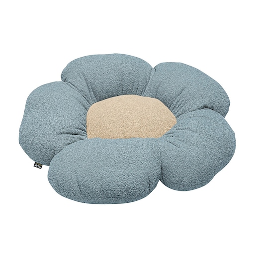 Poduszka kwiatek Mia II XXL, niebieski, 100 cm, Boucle