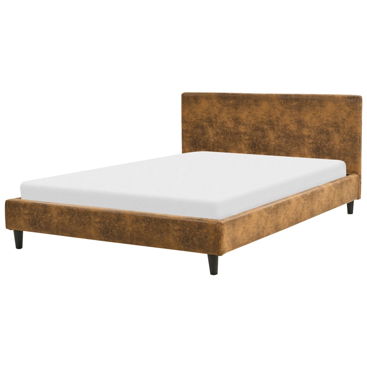 Łóżko tapicerowane 140 x 200 cm brązowe FITOU