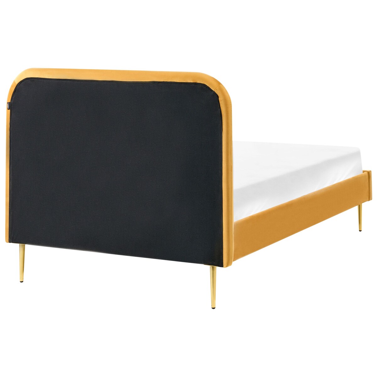Łóżko Welur FLAYAT 120 x 200 cm Żółty