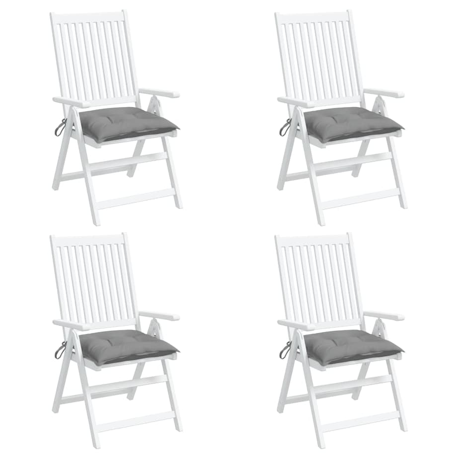 vidaXL Poduszki na krzesła, 4 szt., szare, 40x40x7 cm, tkanina