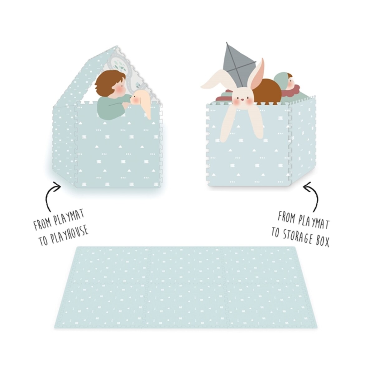 Play&Go Dwustronna Mata Piankowa EEVAA 3w1 Roadmap 120x180cm