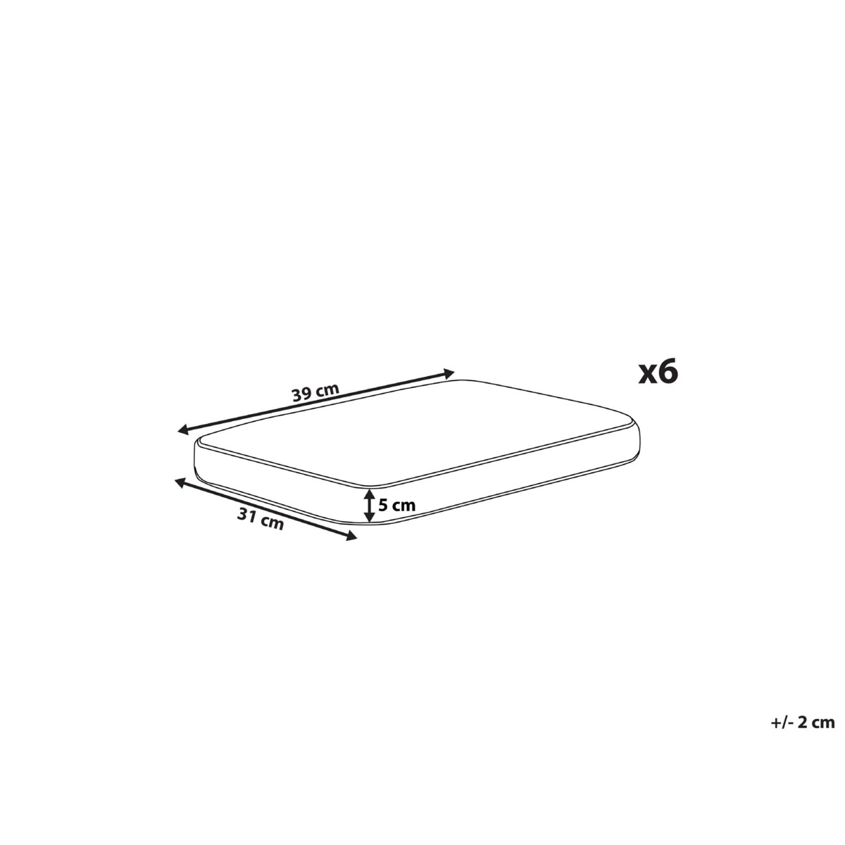 Zestaw 6 poduszek na krzesła ogrodowe w paski żółto-biały TOLVE