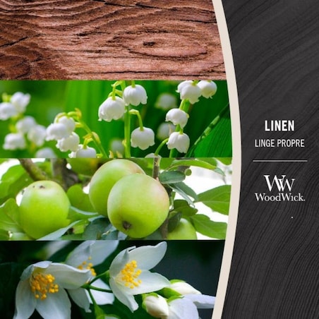WoodWick świeca duża LINEN