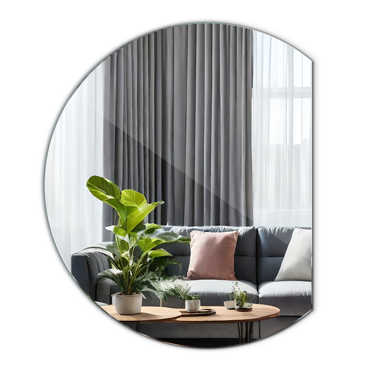 Lustro ścięte koło XXL 84x100 cm