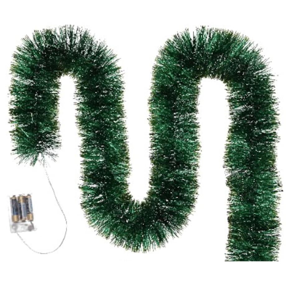Łańcuch Led Choinkowy Zielony Na Baterie Świąteczny Na Choinkę 6 Metrów