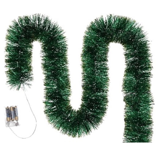 Łańcuch Led Choinkowy Zielony Na Baterie Świąteczny Na Choinkę 6 Metrów