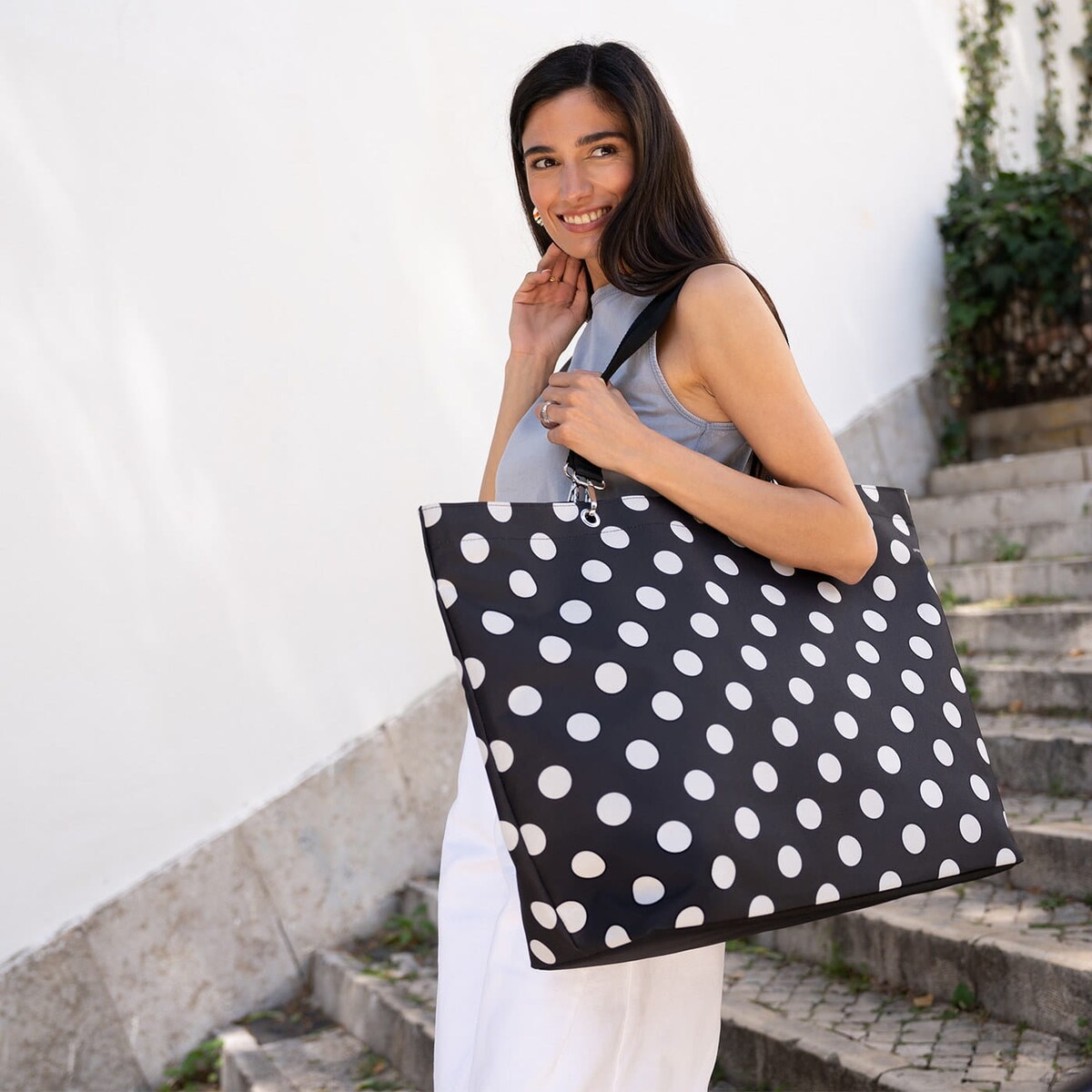 Torba SHOPPER XL, dots white