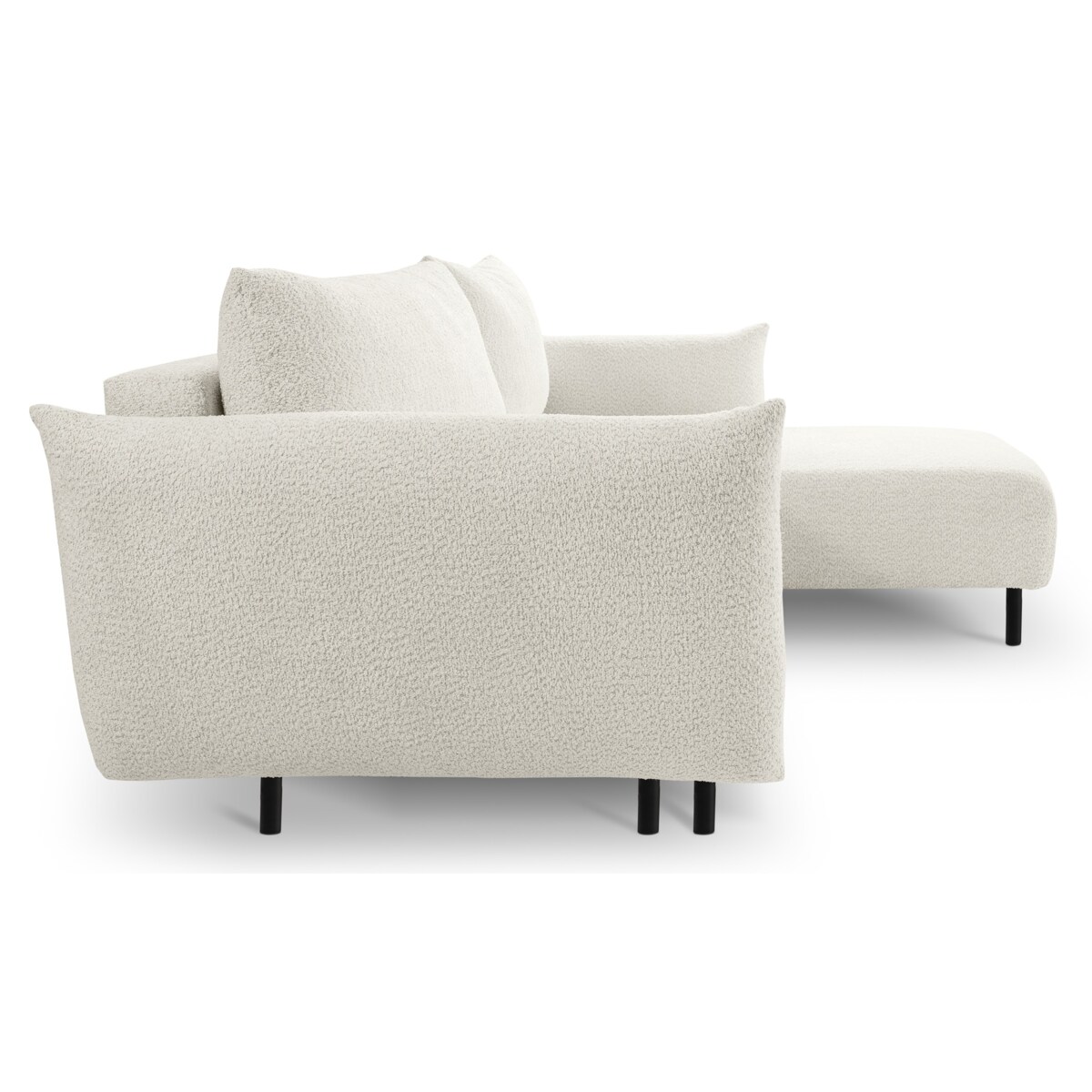 Narożnik DELI z funkcją spania na nóżkach, prawostronny, kremowy