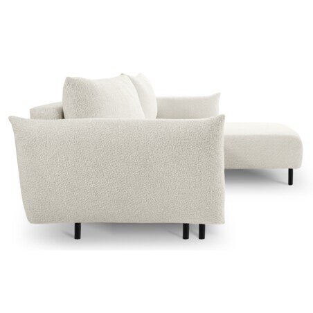 Narożnik DELI z funkcją spania na nóżkach, prawostronny, kremowy