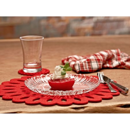 TALERZYKI DESEROWE AURORA szklane 6x20cm pasabahce OZDOBNE na ciasto desery