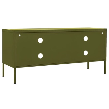 vidaXL Szafka pod telewizor, oliwkowa, 105x35x50 cm, stalowa