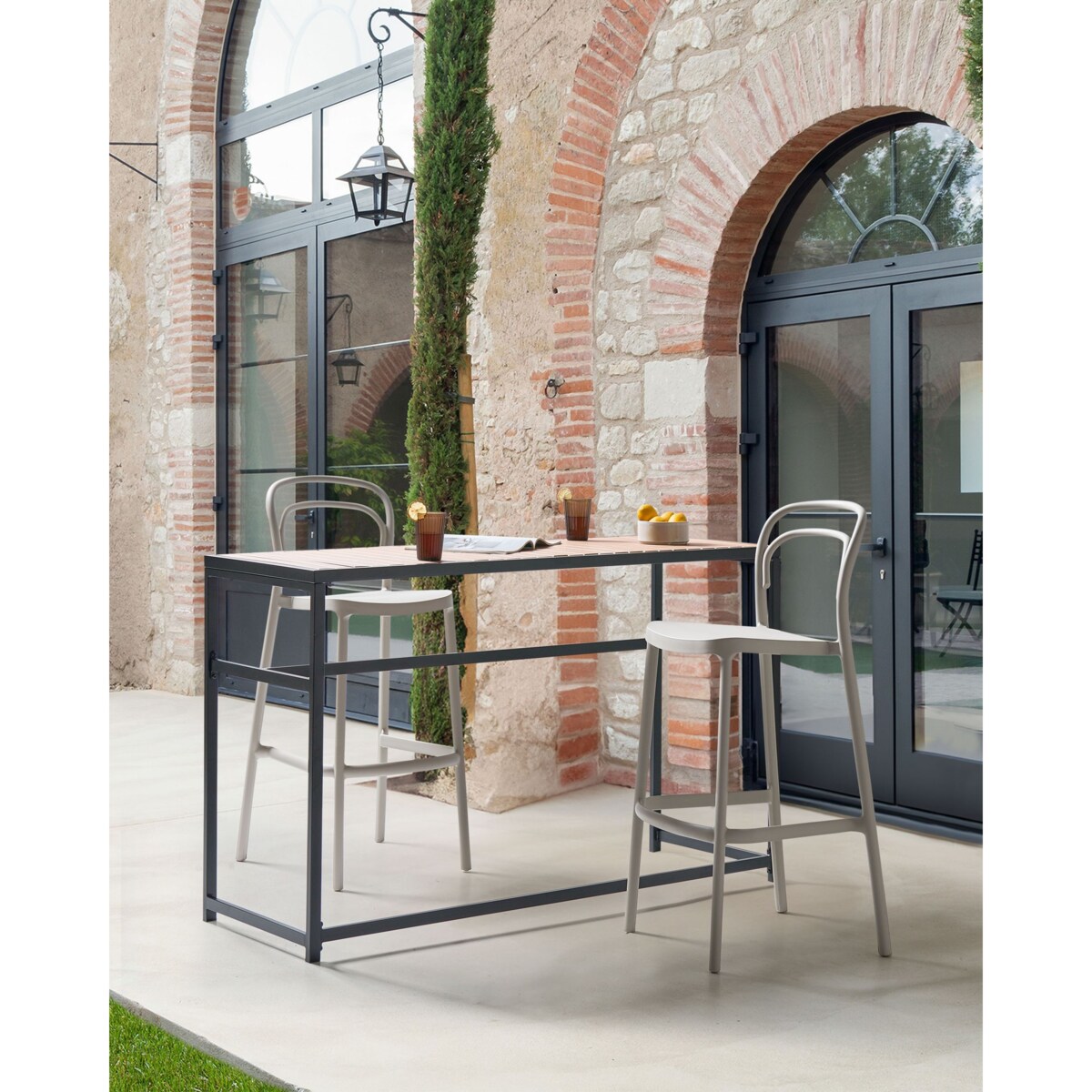 Zestaw 2 krzeseł ogrodowych PORANO Beżowy