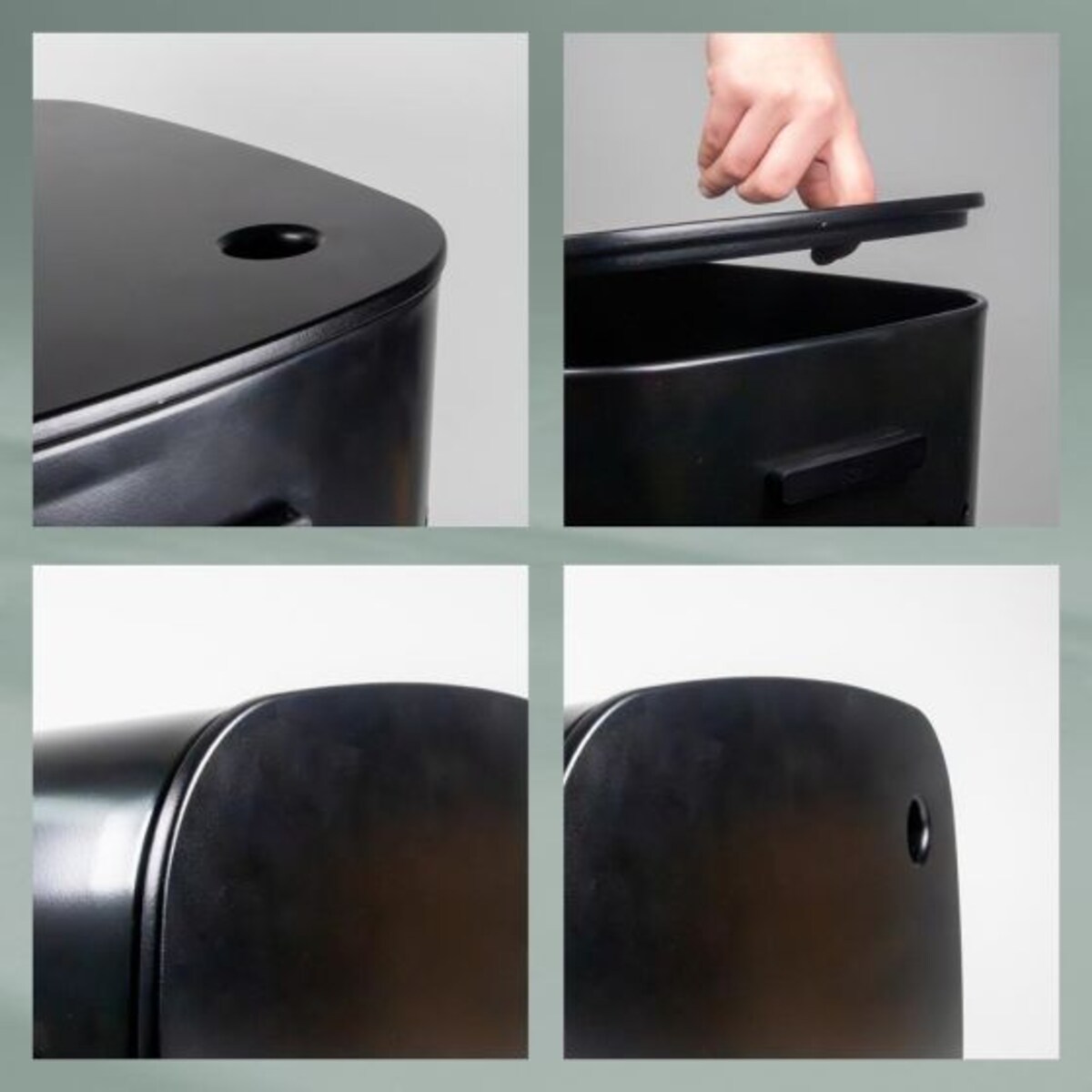 Kosz na pranie (czarny) Malaga Kela