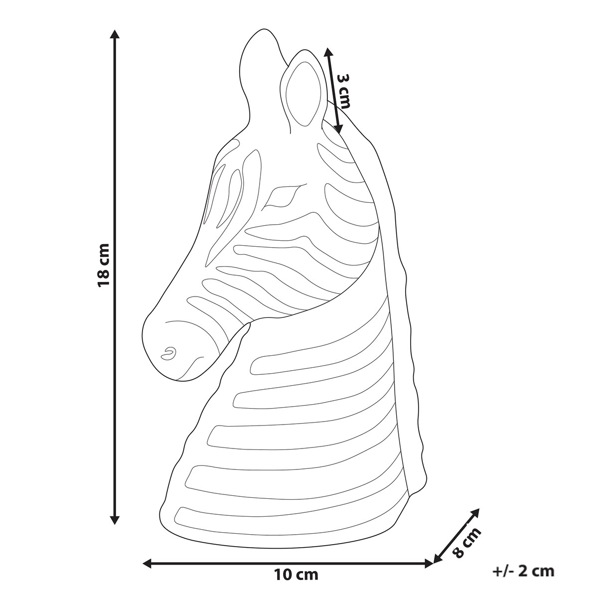 Figurka dekoracyjna Zebra ZAGORA Metal Czarny/ srebrny