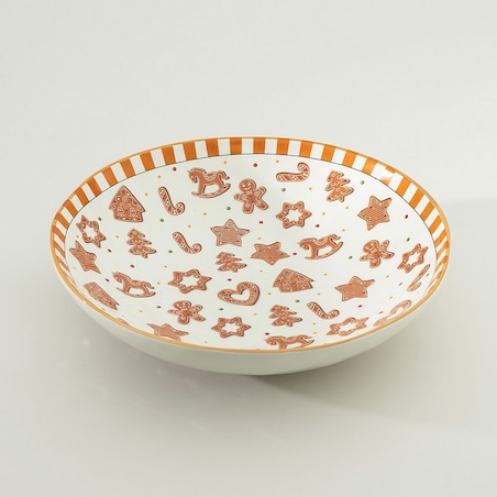 Misa świąteczna Gingerdream 33x8 cm boże narodzenie, święta, świąteczne, biały-pomarańczowy-brązowy, 33x33x8 cm