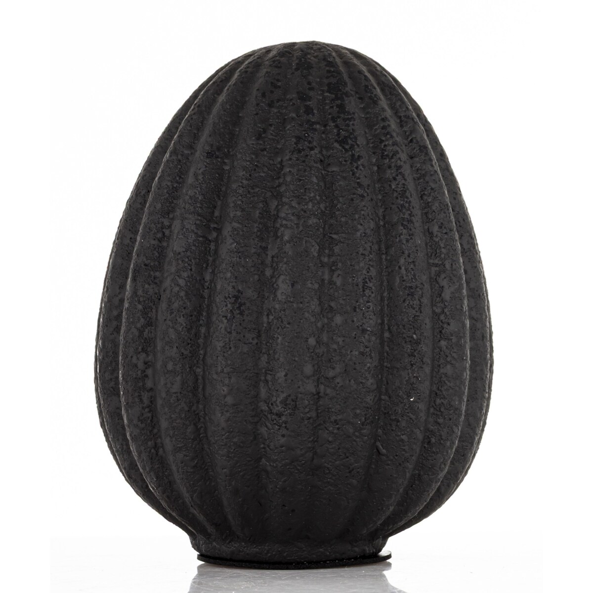 Dekoracja - czarne jajko 15,5x11,5x11,5 cm ceramiczne BLAKIE