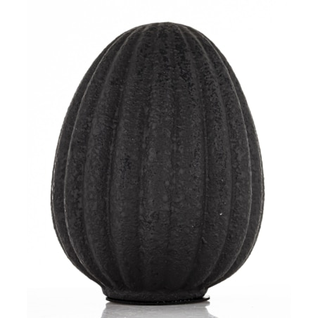 Dekoracja - czarne jajko 15,5x11,5x11,5 cm ceramiczne BLAKIE