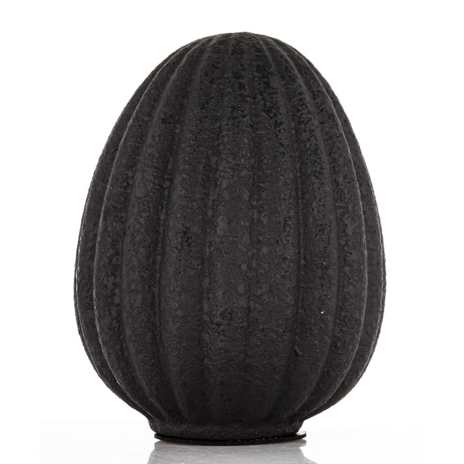 Dekoracja - czarne jajko 15,5x11,5x11,5 cm ceramiczne BLAKIE