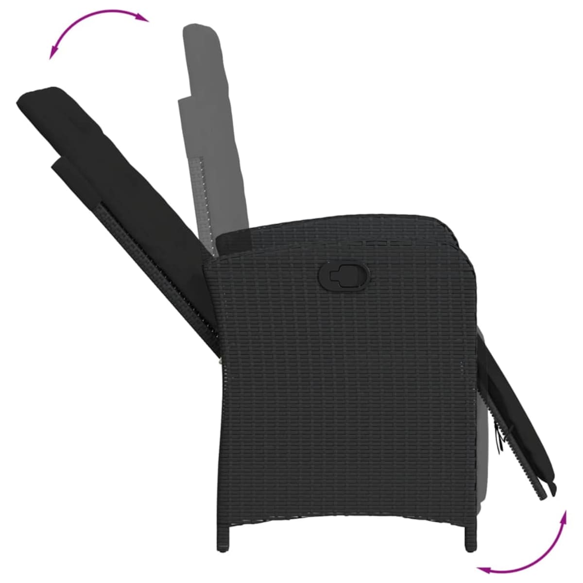 vidaXL Rozkładane fotele ogrodowe z podnóżkiem, 2 szt., czarne