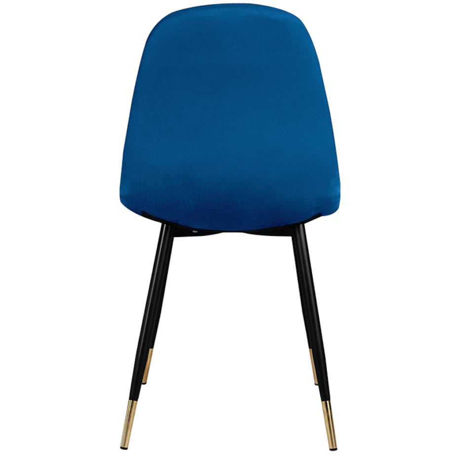 Krzesło tapicerowane pikowane welurowe granatowe złote nogi do salonu