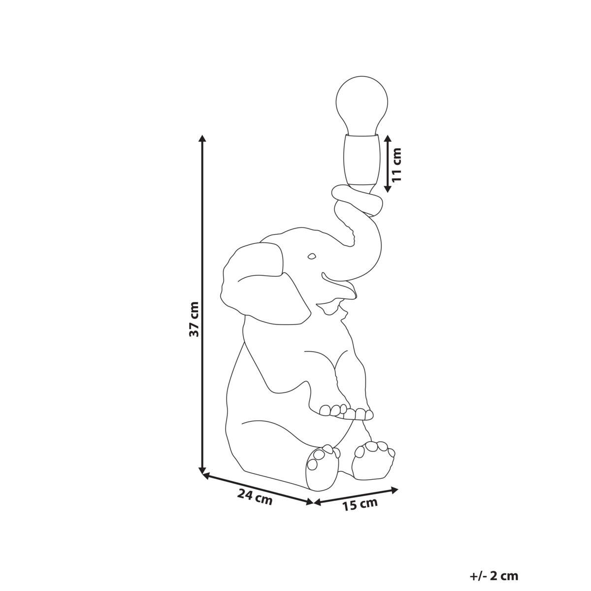 Lampa stołowa Słoń FORTUNA Czarny