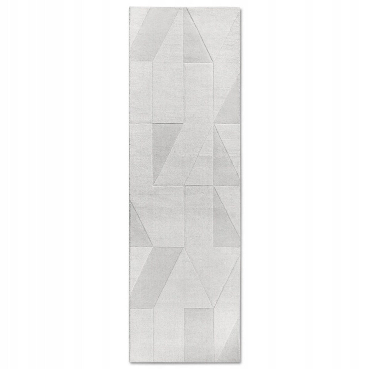 Chodnik wełniany do korytarza 80x250cm, kremowy nowoczesny wzór 3D
