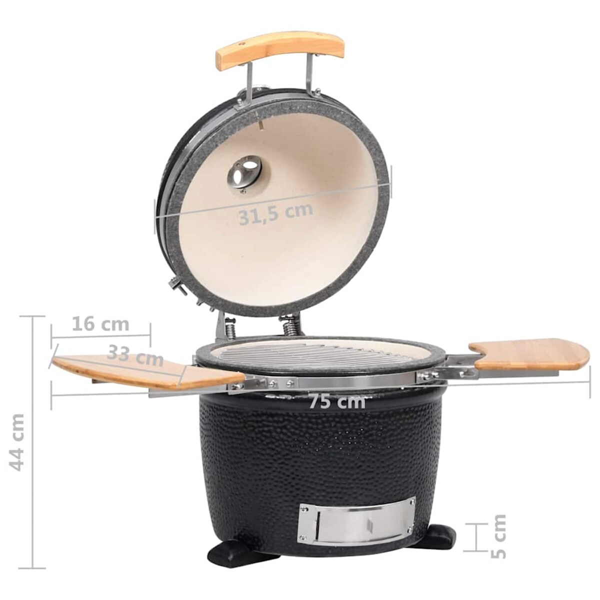 Grill ceramiczny Kamado, wysokość 33 cm