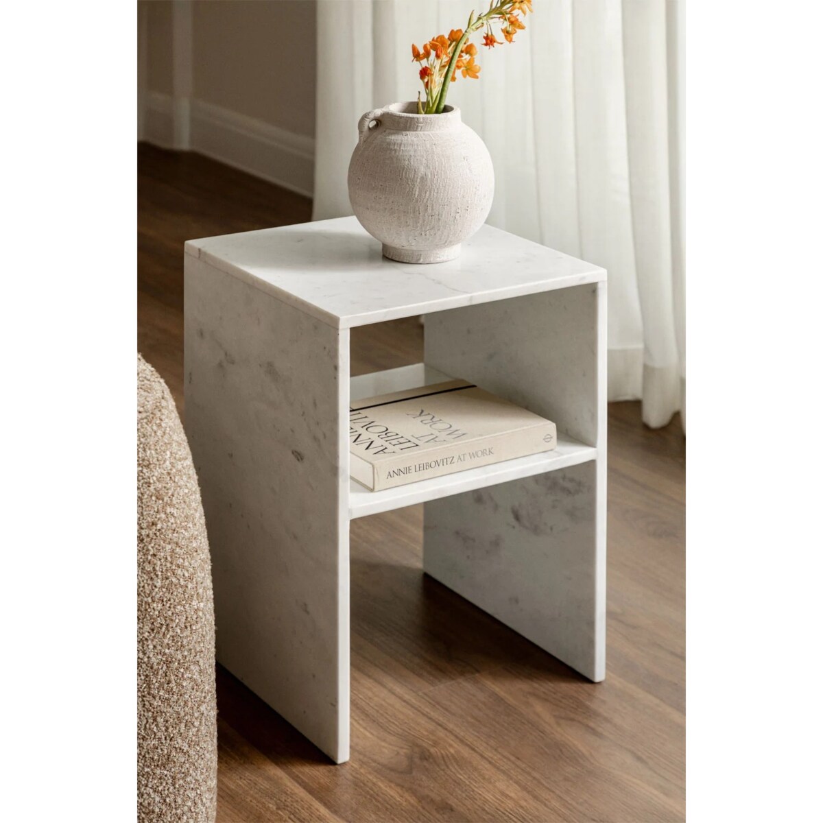 Stolik pomocniczy z marmuru 35x35 cm Gabrielle