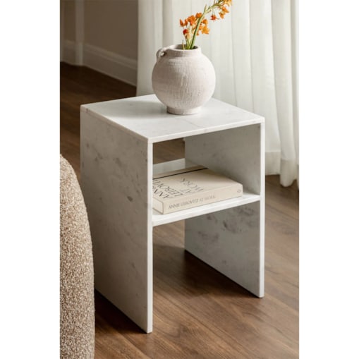 Stolik pomocniczy z marmuru 35x35 cm Gabrielle