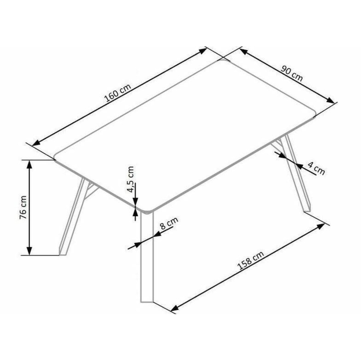 STÓŁ JADALNIANY Faxil JASNY BETON czarne nogi DLA 6 OSÓB
