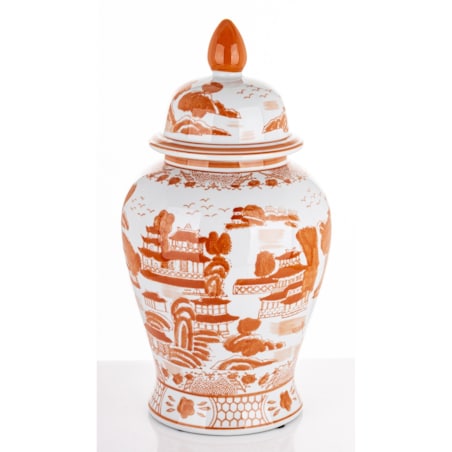 Amfora pojemnik z pokrywą 49x25 cm AMALA pomarańczowa