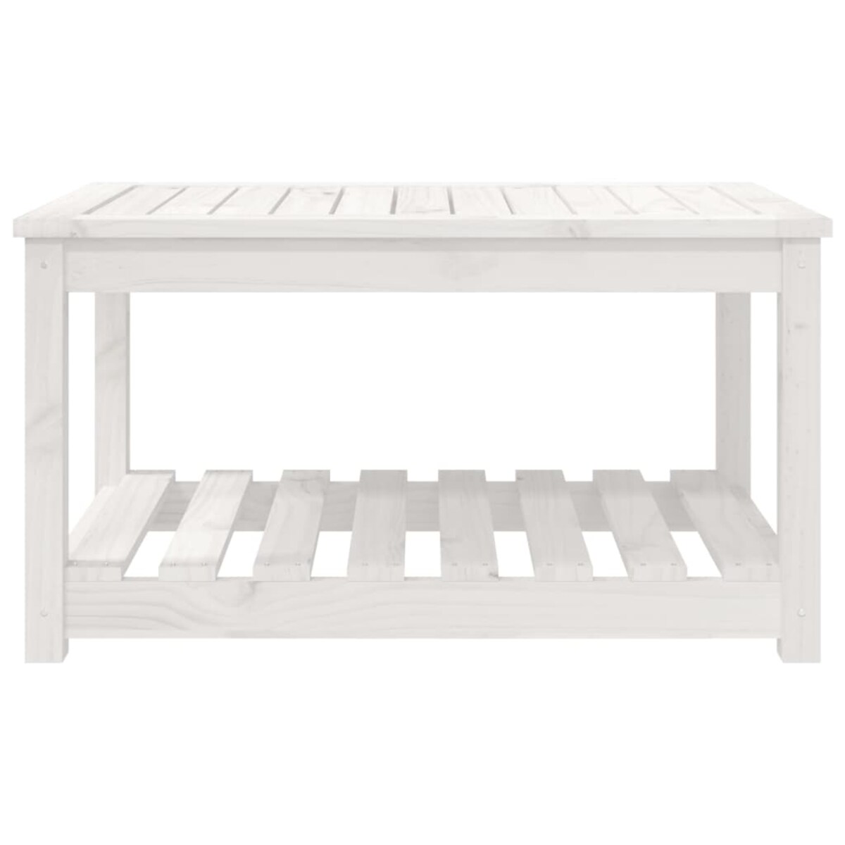 vidaXL Stolik ogrodowy, biały, 82,5x50,5x45 cm, lite drewno sosnowe