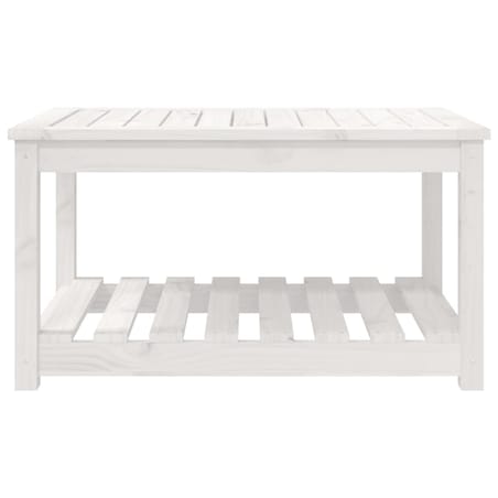 vidaXL Stolik ogrodowy, biały, 82,5x50,5x45 cm, lite drewno sosnowe