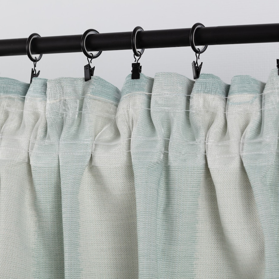 Zasłona BASIC na taśmie marszczącej 130x280 cm miętowy 1szt. 130x280 turkusowy