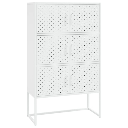 vidaXL Szafka, biała, 80x35x135 cm, stal