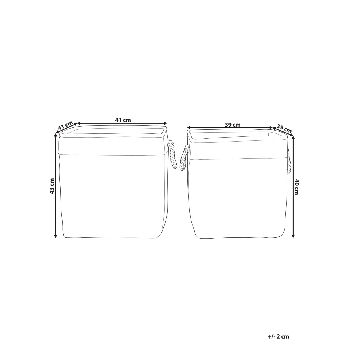 Zestaw 2 koszy tekstylnych beżowy TUGUL