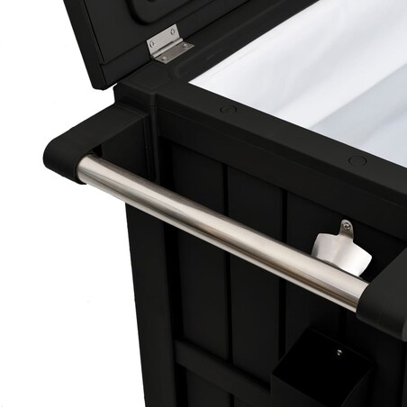 vidaXL Wózek kelnerski 3-w-1, czarny, polipropylen