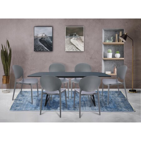 4 x Krzesło ogrodowe JUSTIN wygodne szare