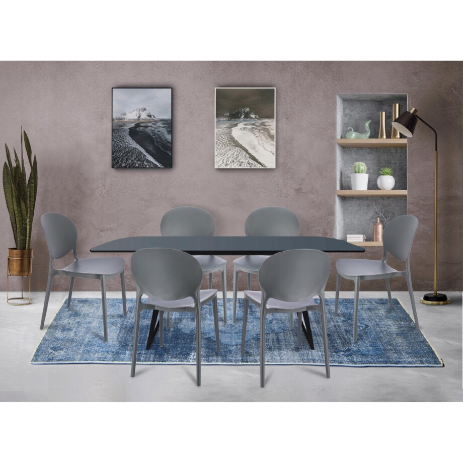 4 x Krzesło ogrodowe JUSTIN wygodne szare