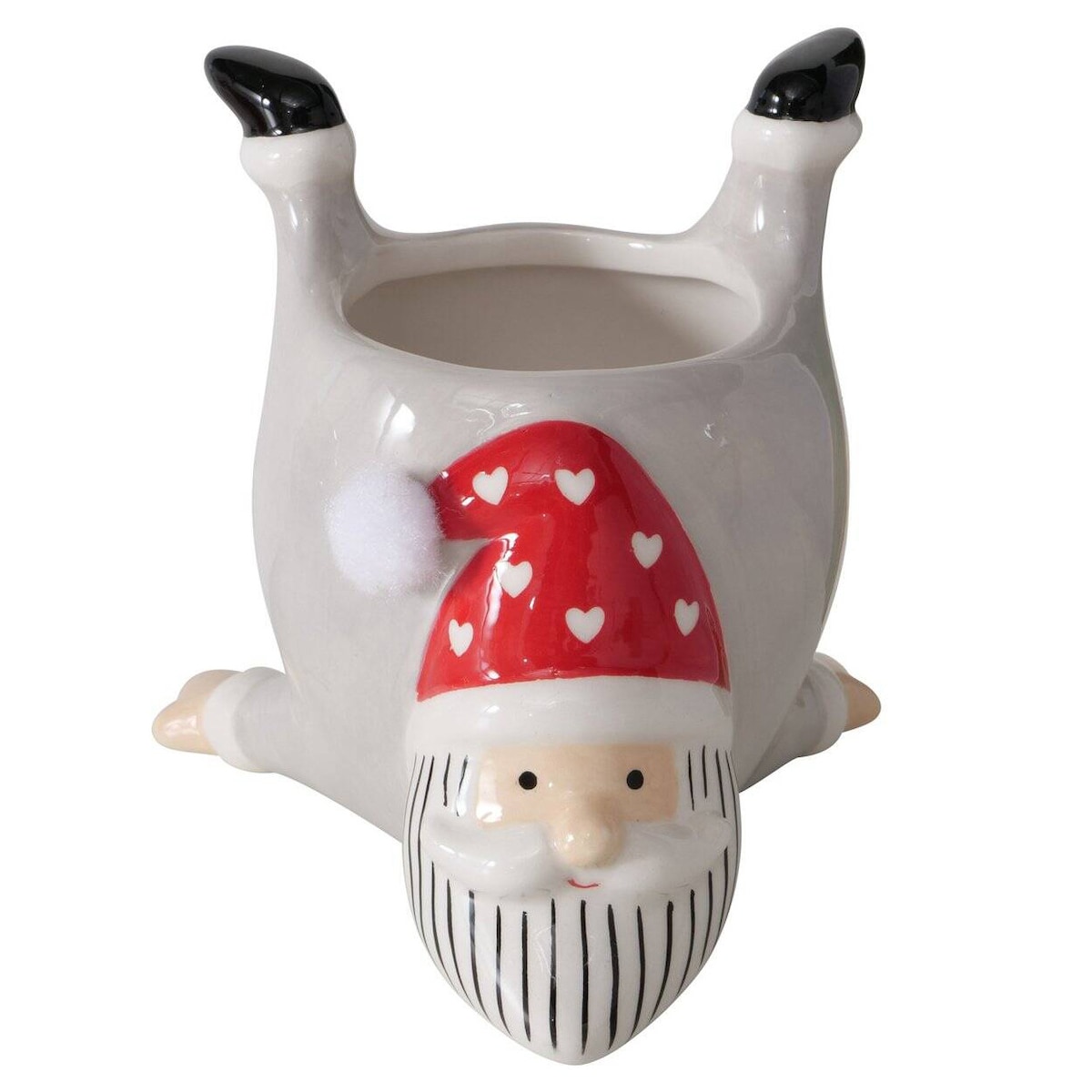Ceramiczna osłonka na doniczkę TIMMY, wys. 10,5 cm, kolor szary