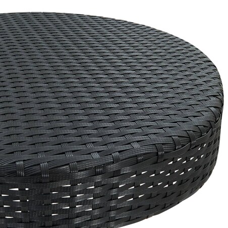 vidaXL Stolik ogrodowy, czarny, 60,5 x 106 cm, polirattan