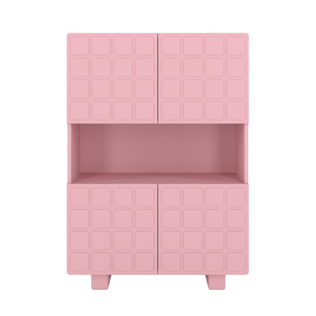 Nowoczesna komoda z frontami 3D Skandica CUBO HIGH / kolor pudrowy róż / szer. 85 cm