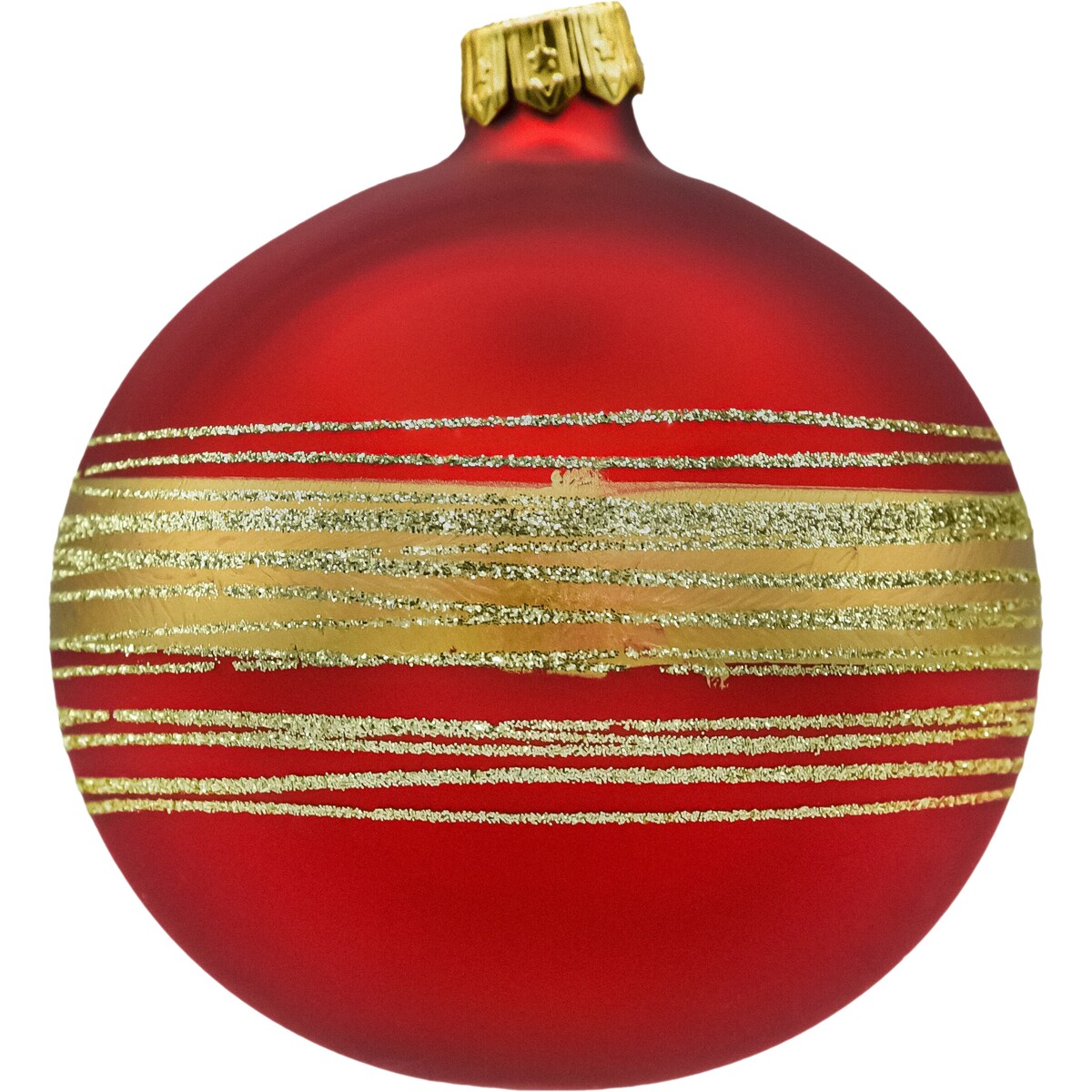 Bombki okrągłe ze złotymi pasami: 3 kolory