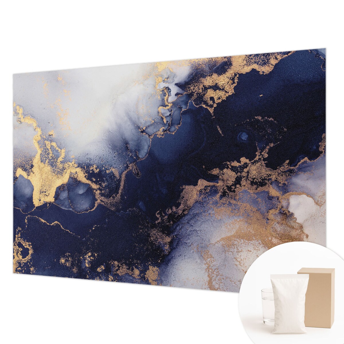 Fototapeta flizelinowa 152x104 cm - Granatowe fale, tapeta ścienna granatowa