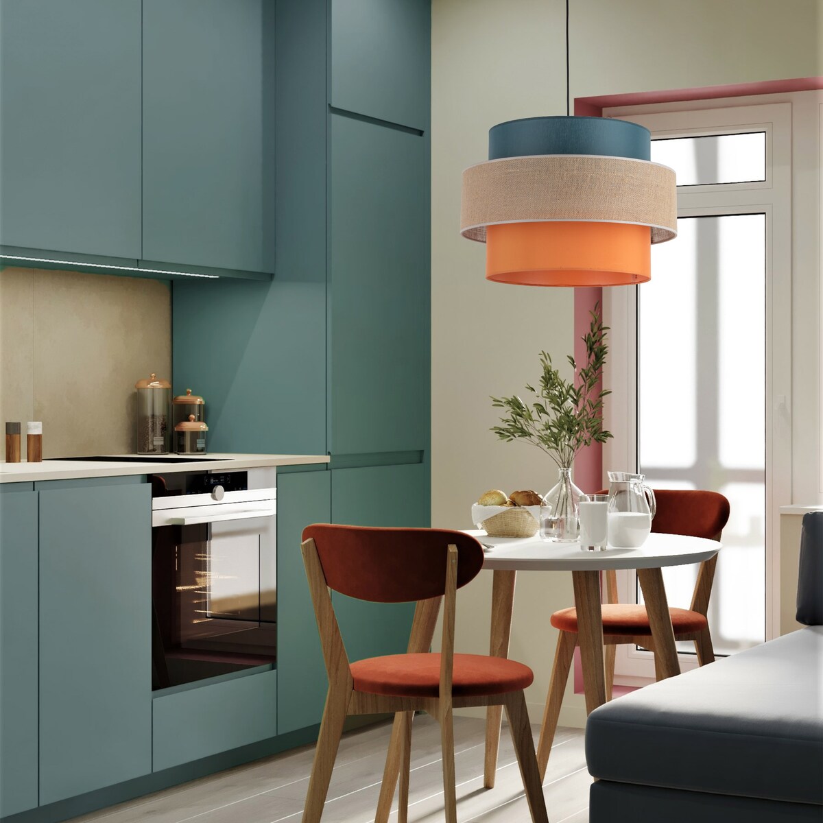 Lampa wisząca TK Lighting TRIO JUTA MIX 2758, klosz 50 cm, E27, naturalna juta, regulowana wysokość