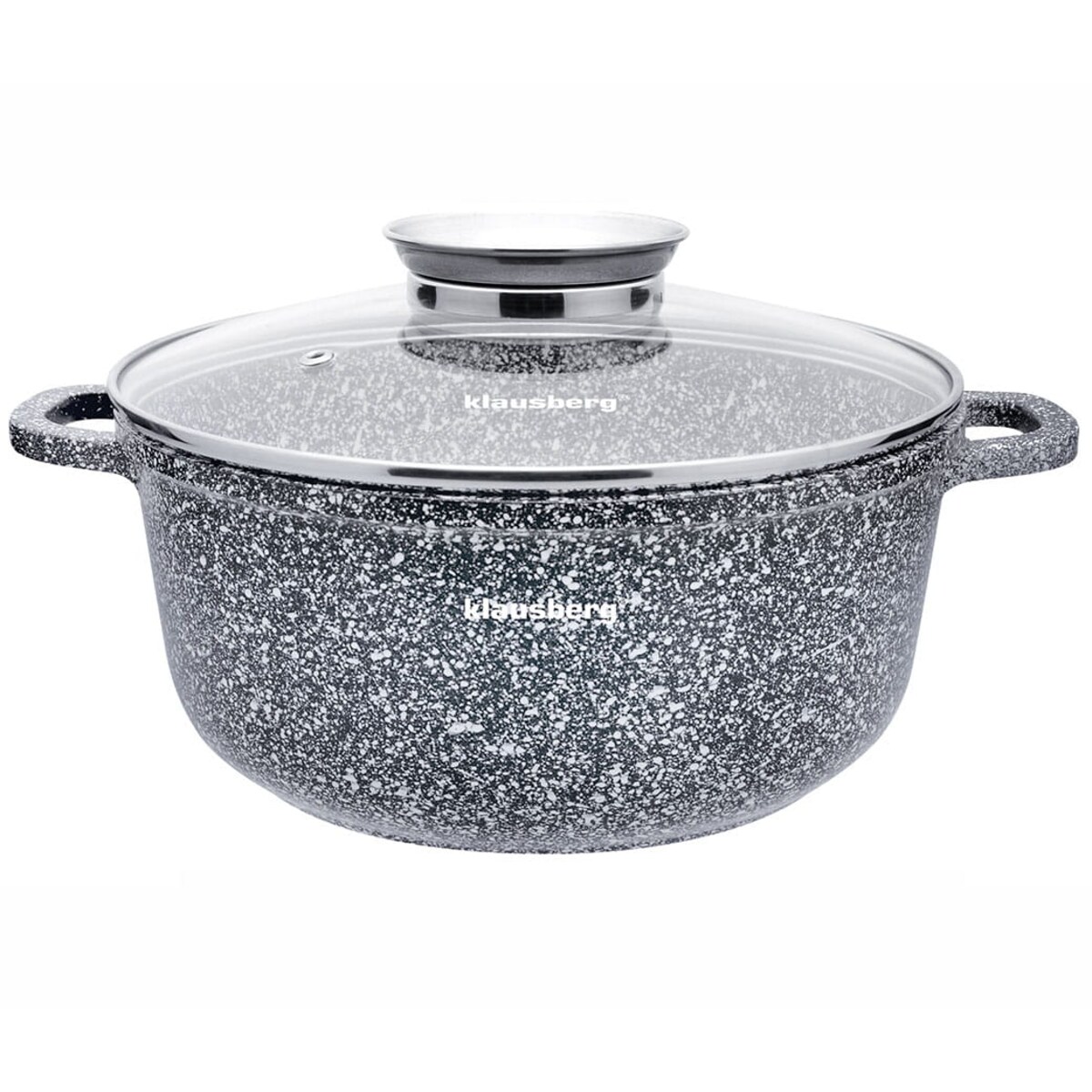 Garnek z powłoką marmurową marmurkowy szary indukcja gaz 4.5L 24cm KLAUSBERG